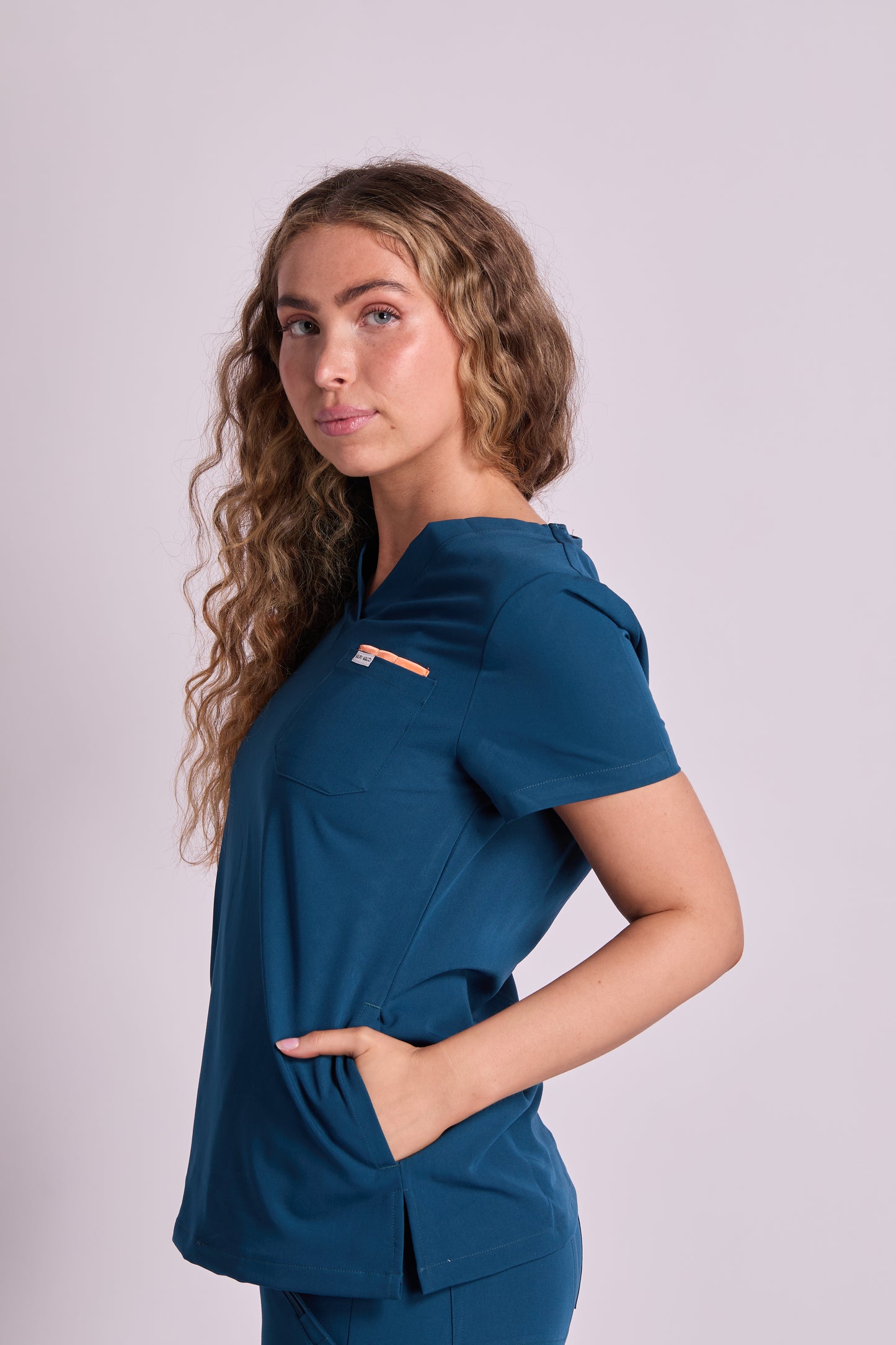 Mary V Three Pocket Scrub Top