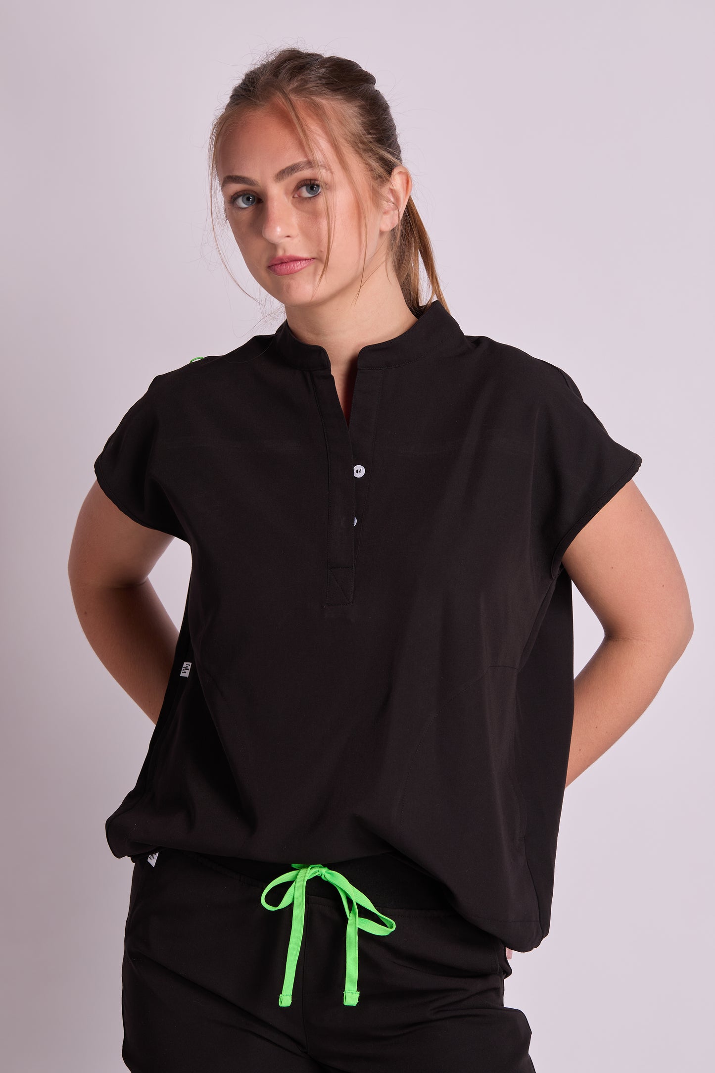 Mary C Two Pocket Oversized Scrub Top