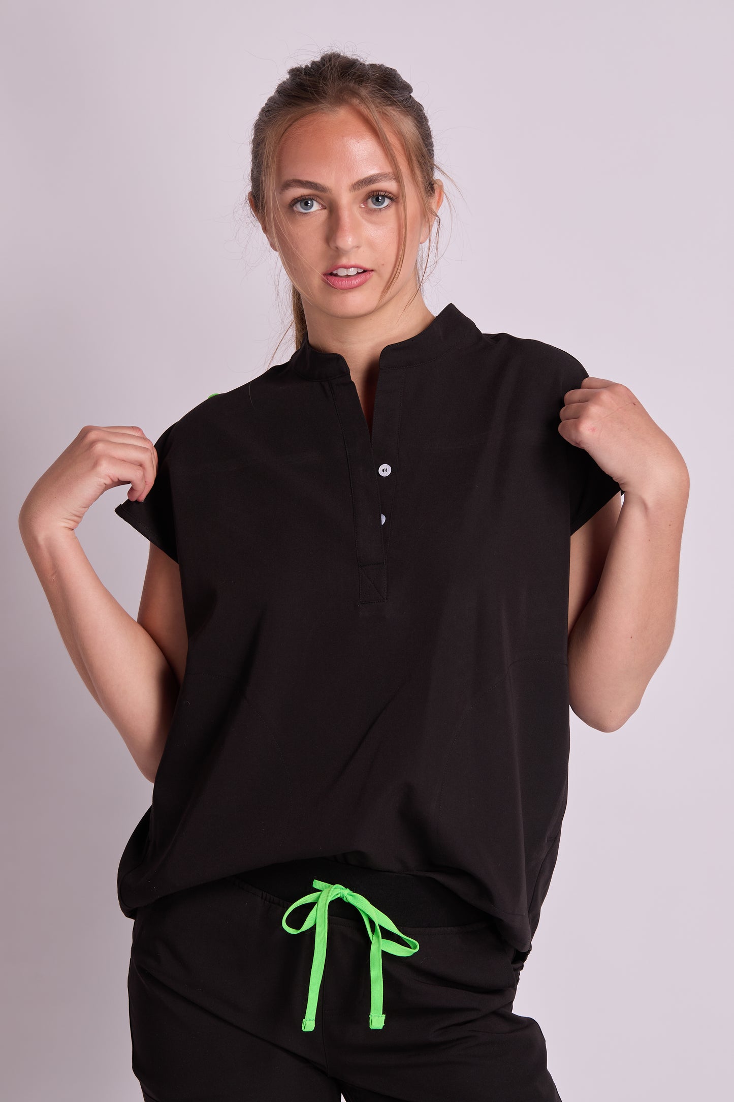 Mary C Two Pocket Oversized Scrub Top