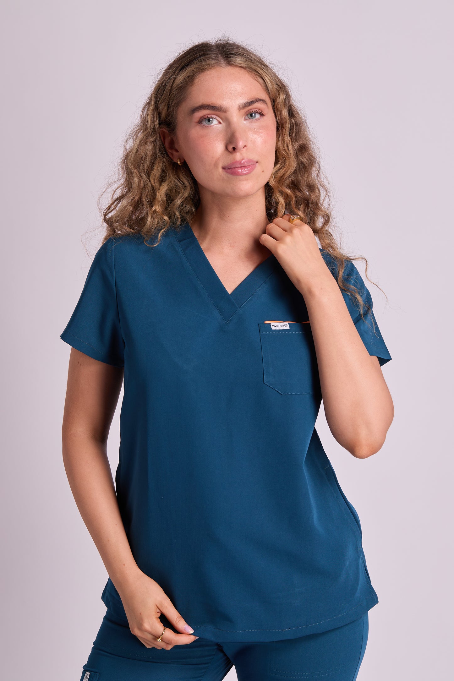 Mary V Three Pocket Scrub Top