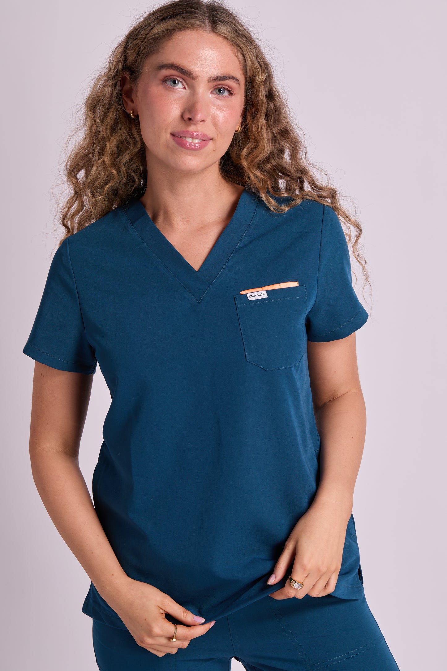 Mary V Three Pocket Scrub Top