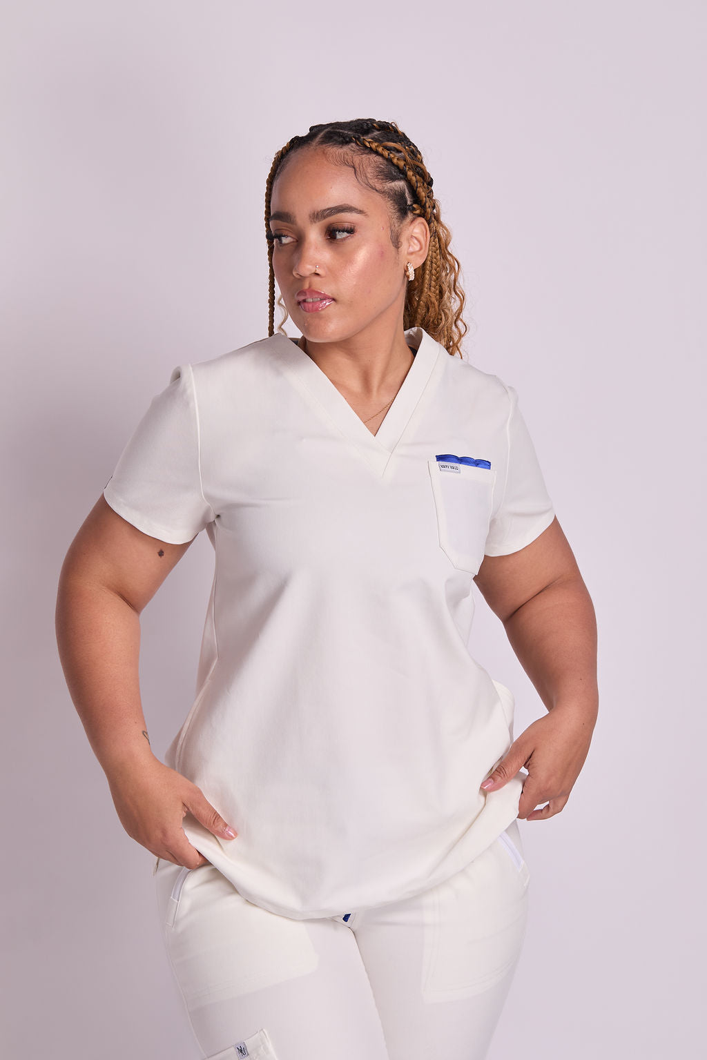 Mary V Three Pocket Scrub Top