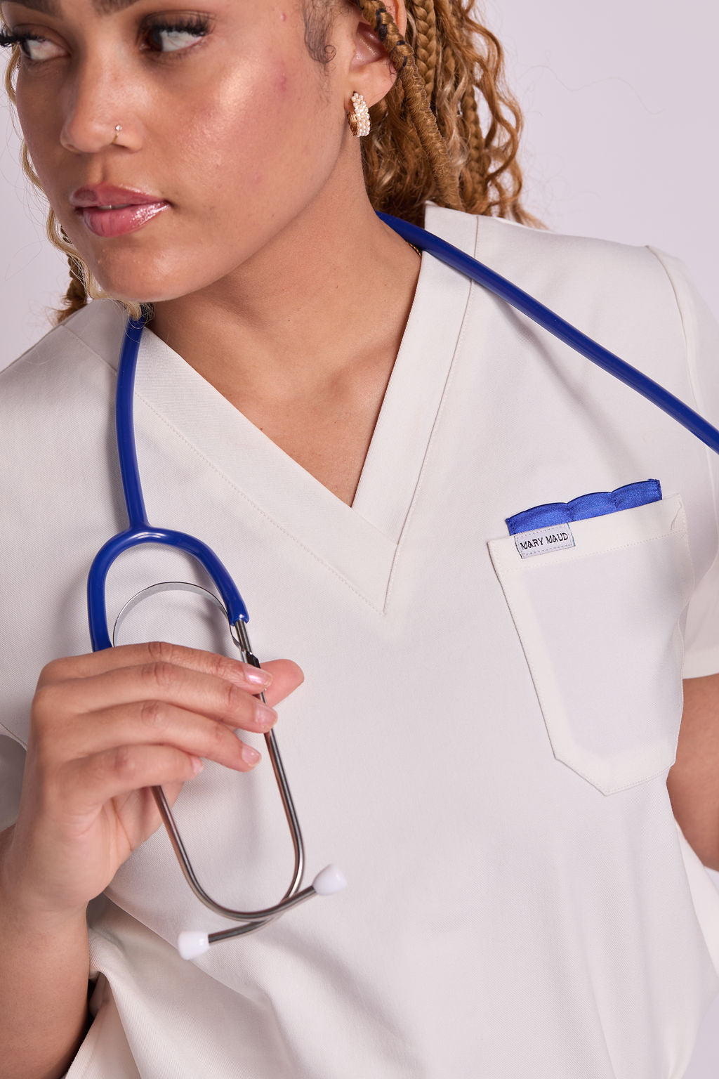 Mary V Three Pocket Scrub Top