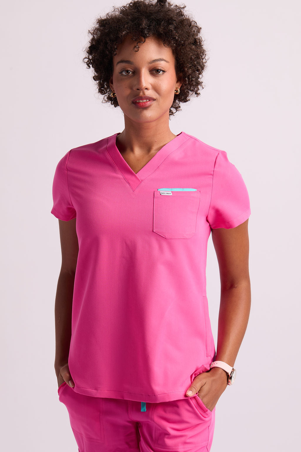 Mary V Three Pocket Scrub Top