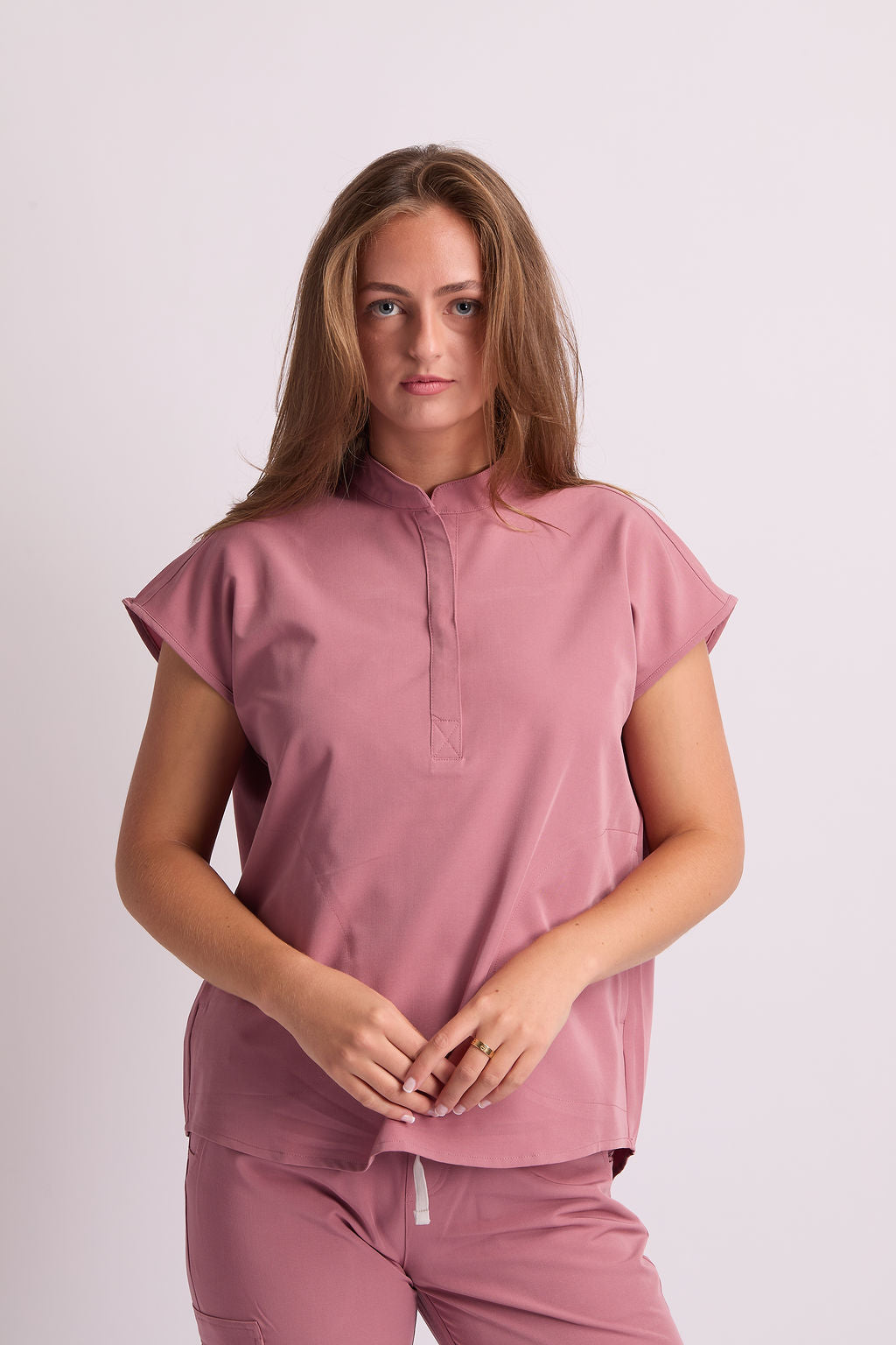 Mary C Two Pocket Oversized Scrub Top