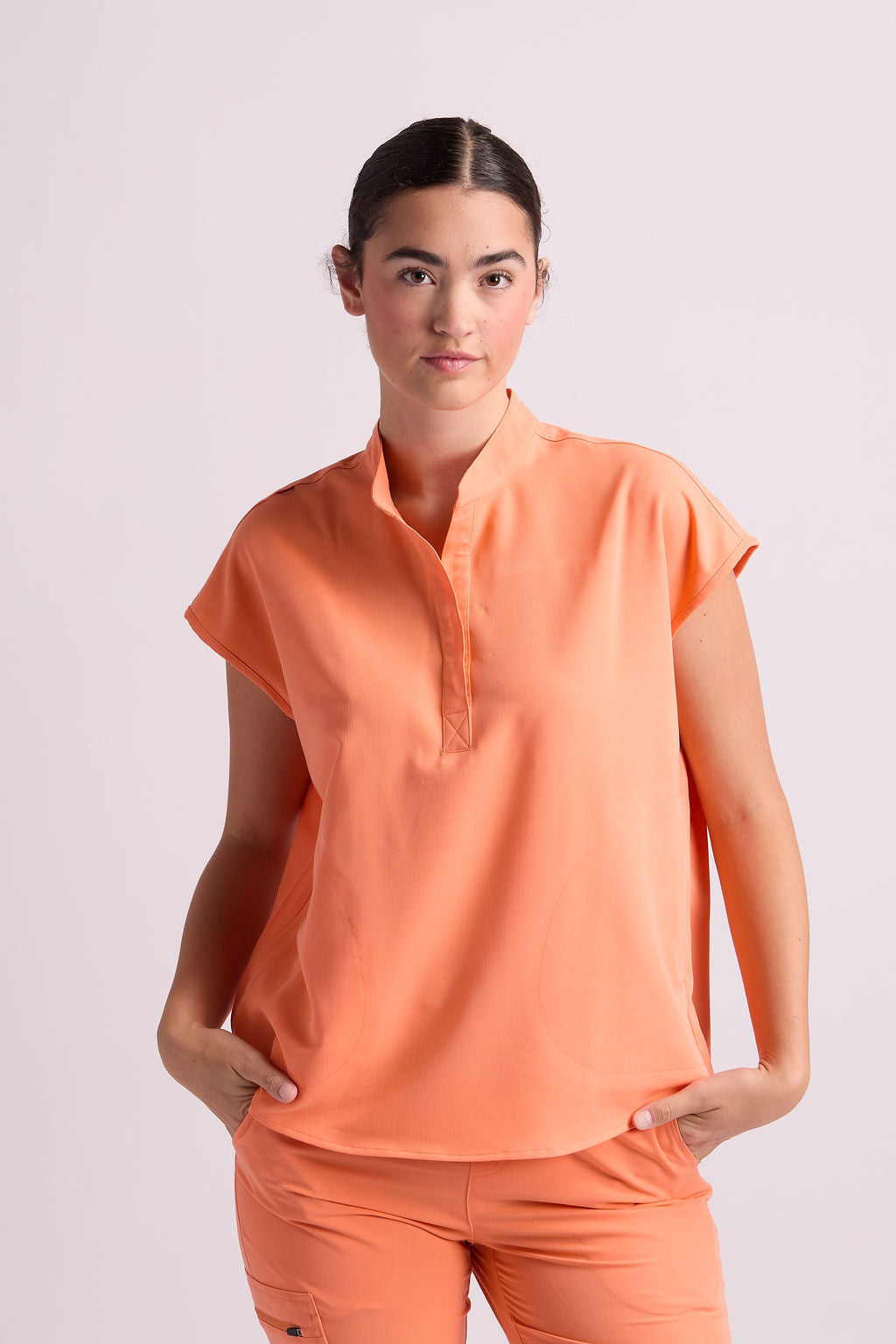 Mary C Two Pocket Oversized Scrub Top