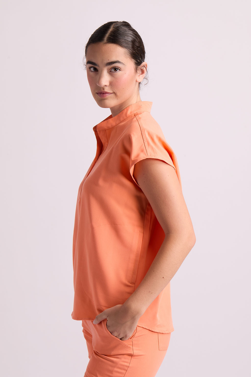 Mary C Two Pocket Oversized Scrub Top