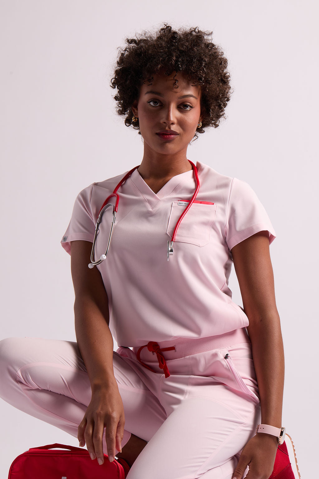 Mary V Three Pocket Scrub Top