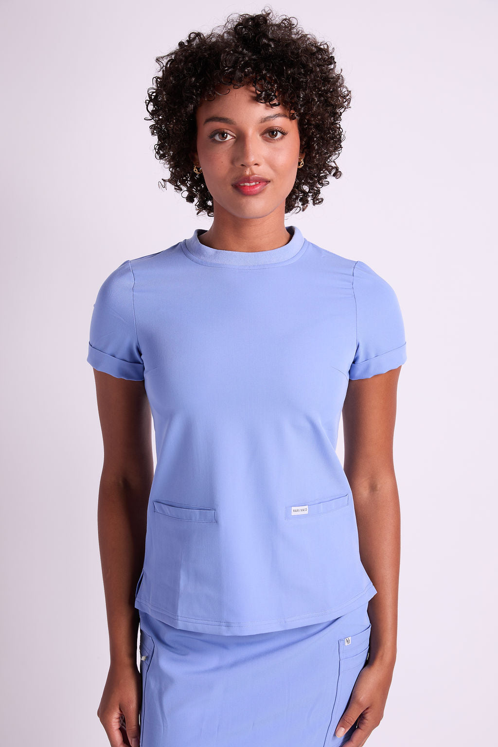 Mary K Two Pocket Crew Neck Scrub Top
