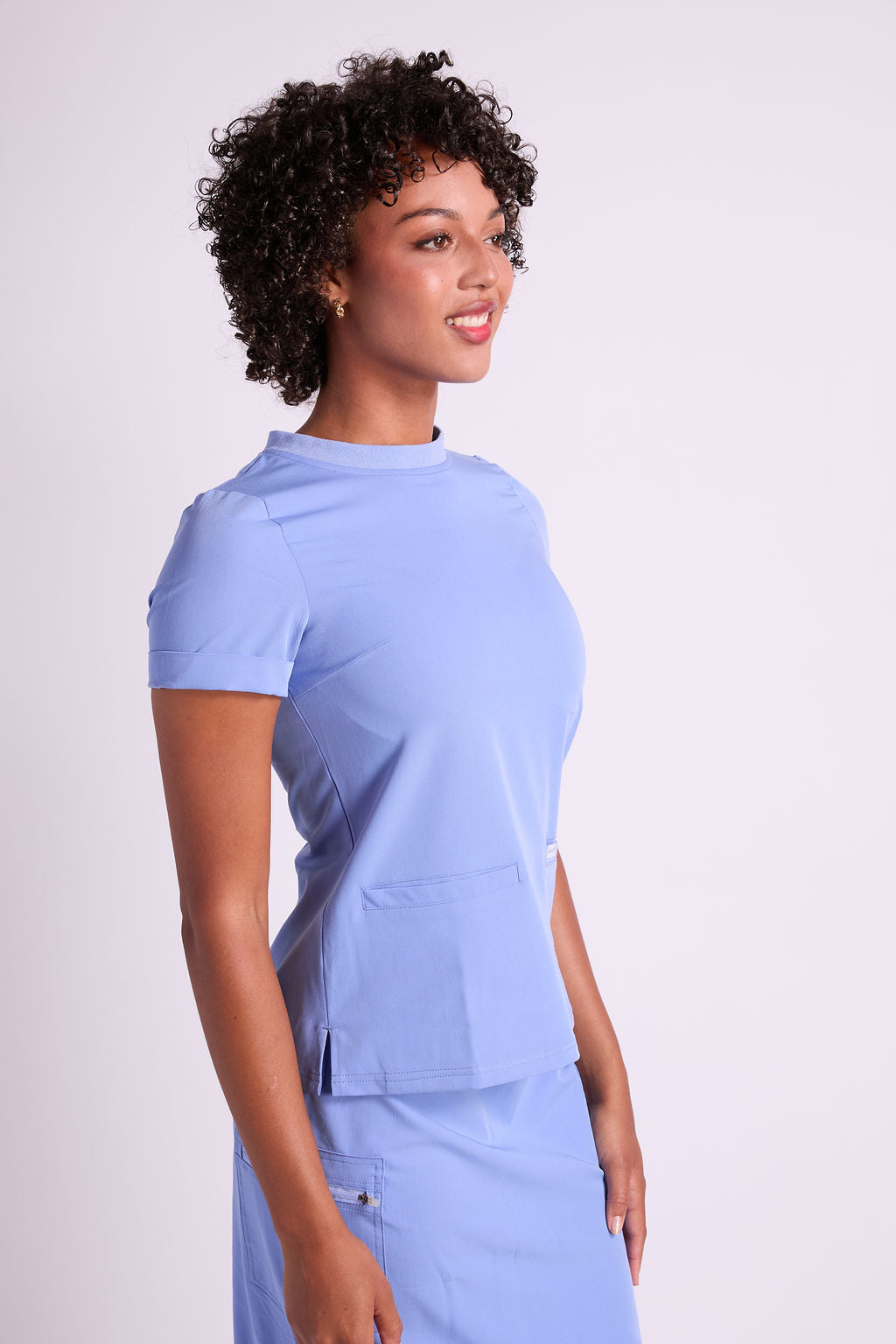 Mary K Two Pocket Crew Neck Scrub Top