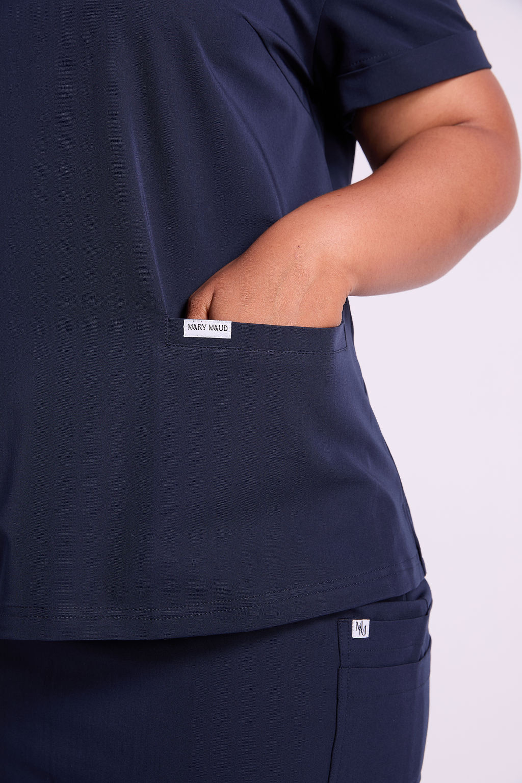 Mary K Two Pocket Crew Neck Scrub Top