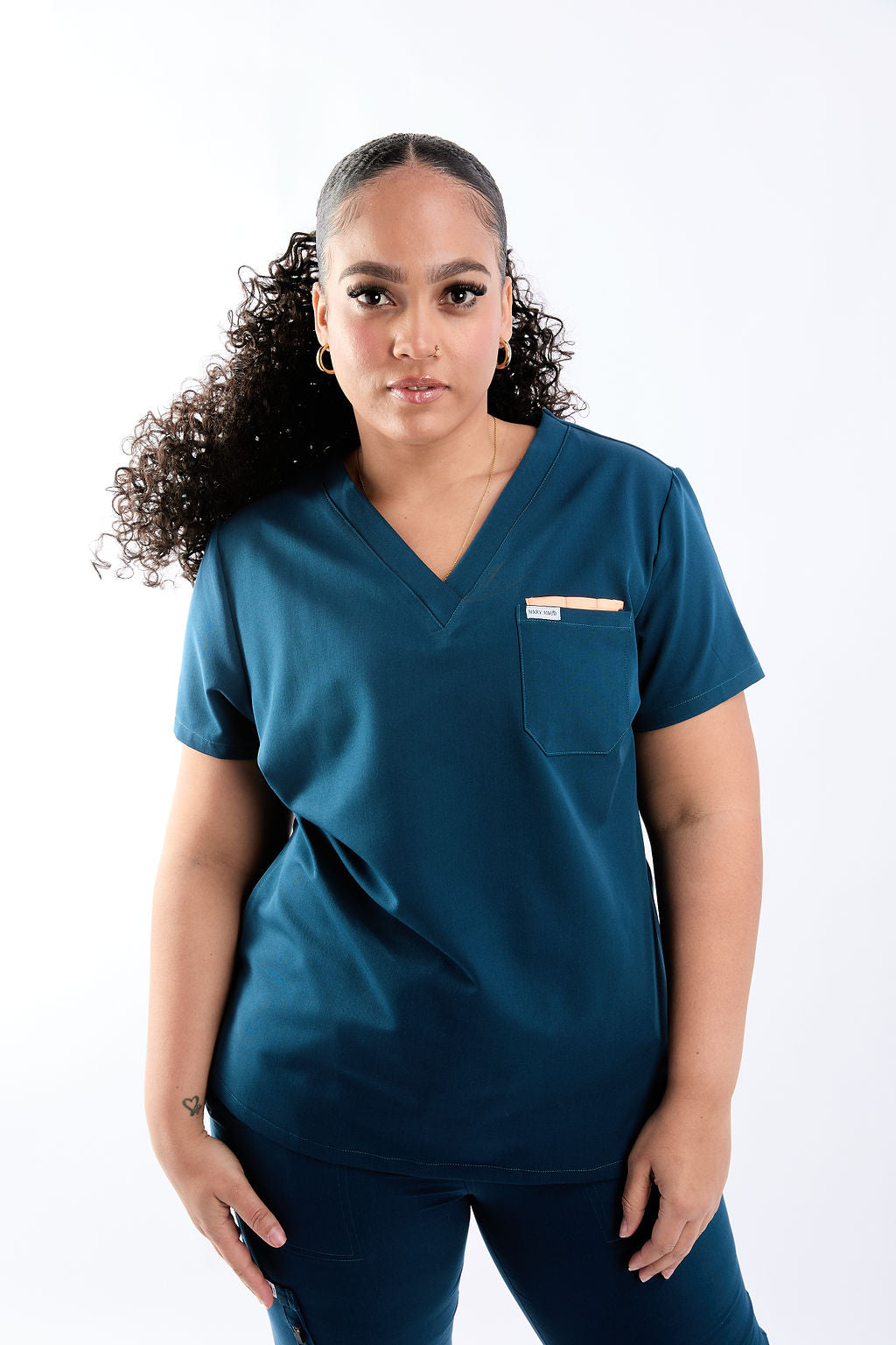Mary V Three Pocket Scrub Top