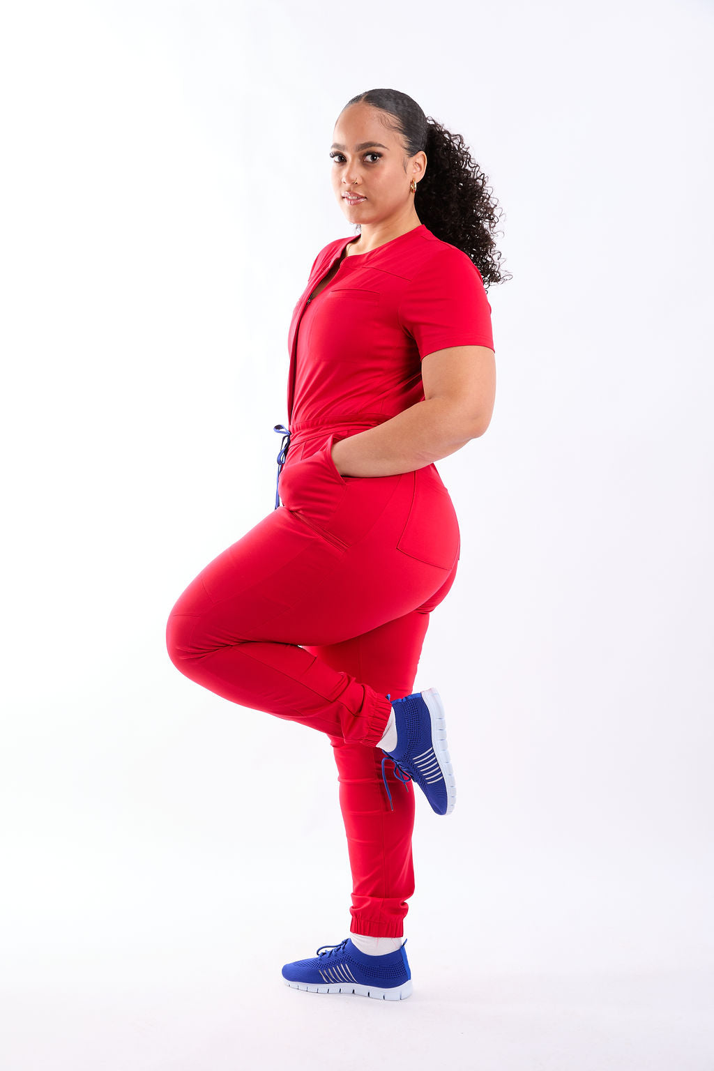 Mary J Eight Pocket Scrub Jumpsuit