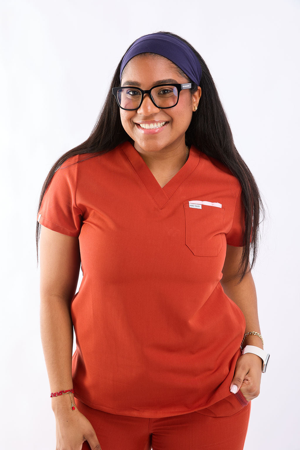 Mary V Three Pocket Scrub Top