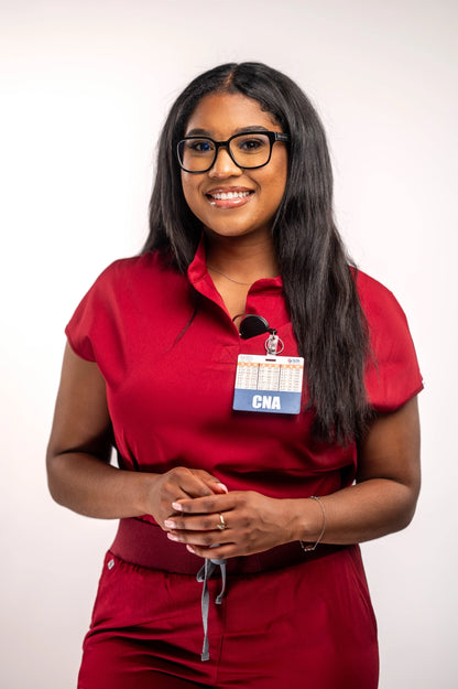 Mary B Two Pocket Oversized Scrub Top
