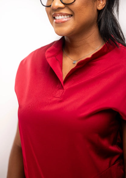 Mary B Two Pocket Oversized Scrub Top