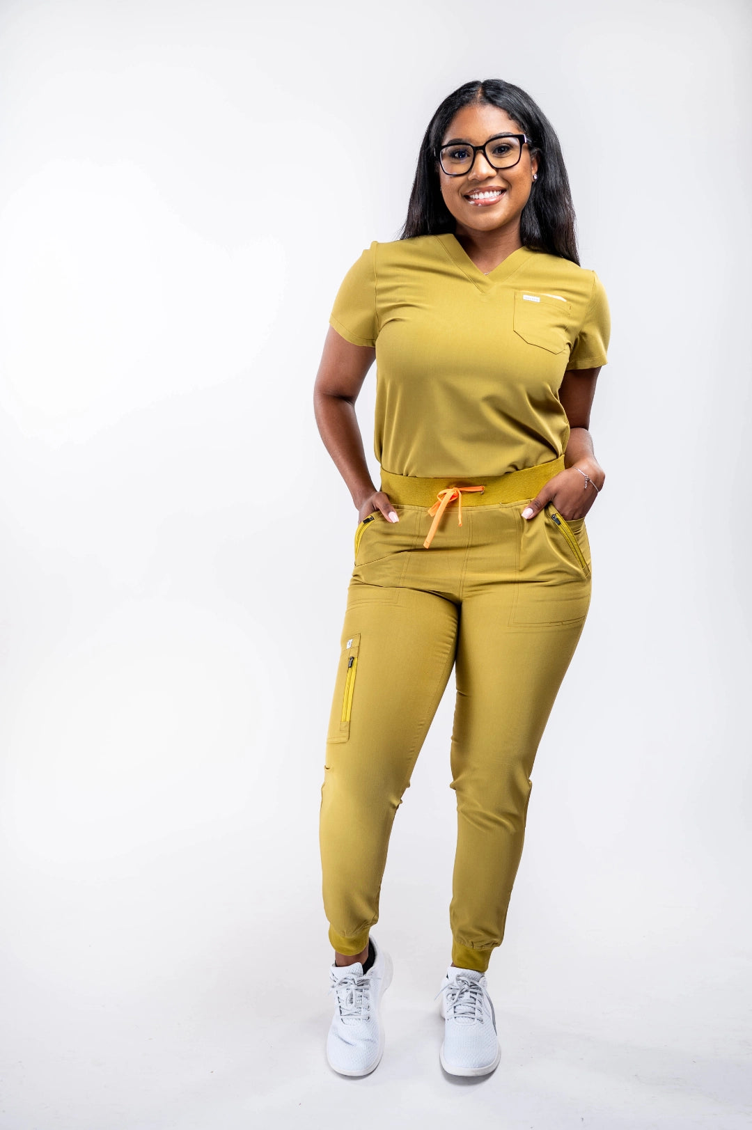 Mary V Three Pocket Scrub Top