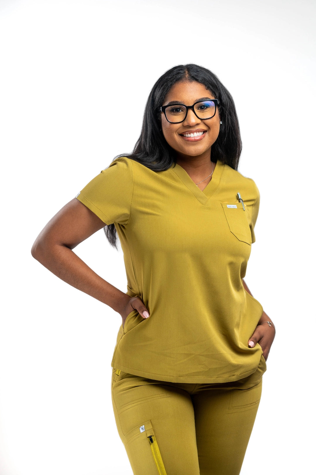 Mary V Three Pocket Scrub Top