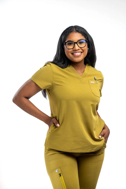 Mary V Three Pocket Scrub Top