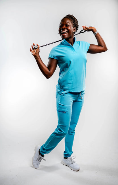 Mary B Two Pocket Oversized Scrub Top