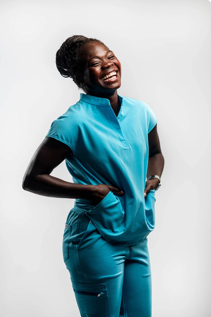 Mary B Two Pocket Oversized Scrub Top