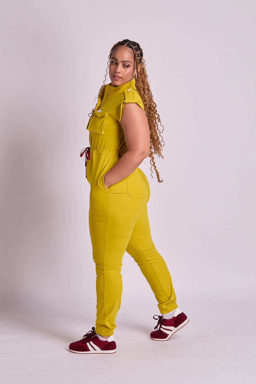 Mary J Six Pocket Scrub Jumpsuit