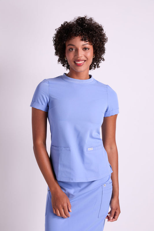 Mary K Two Pocket Crew Neck Scrub Top
