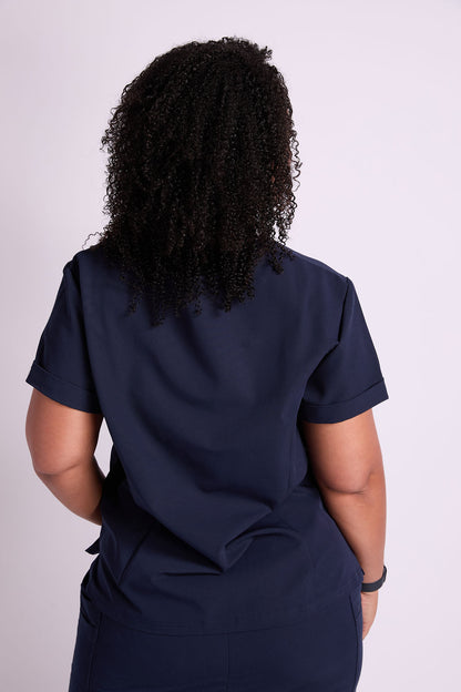 Mary K Two Pocket Crew Neck Scrub Top