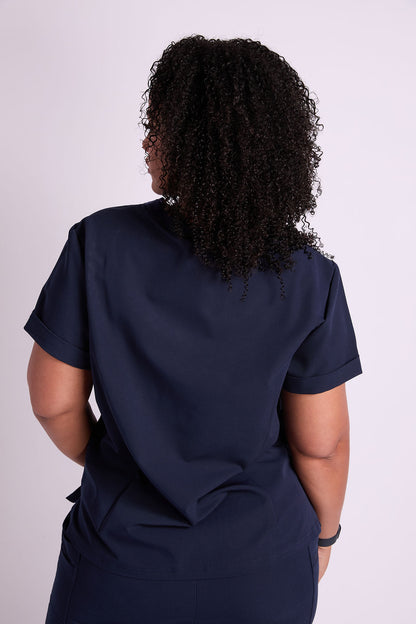 Mary K Two Pocket Crew Neck Scrub Top