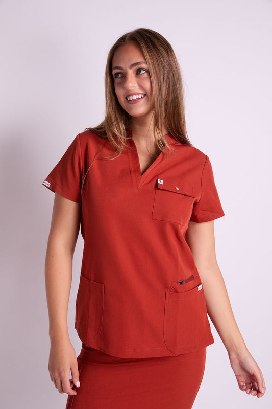 Mary V Four Pocket V Neck Scrub Top