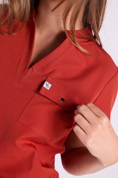 Mary V Four Pocket V Neck Scrub Top