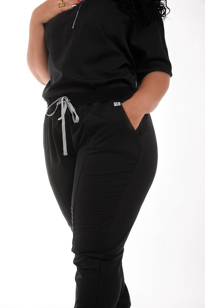 Pantalon de jogging bleu marine à quatre poches pour femmes