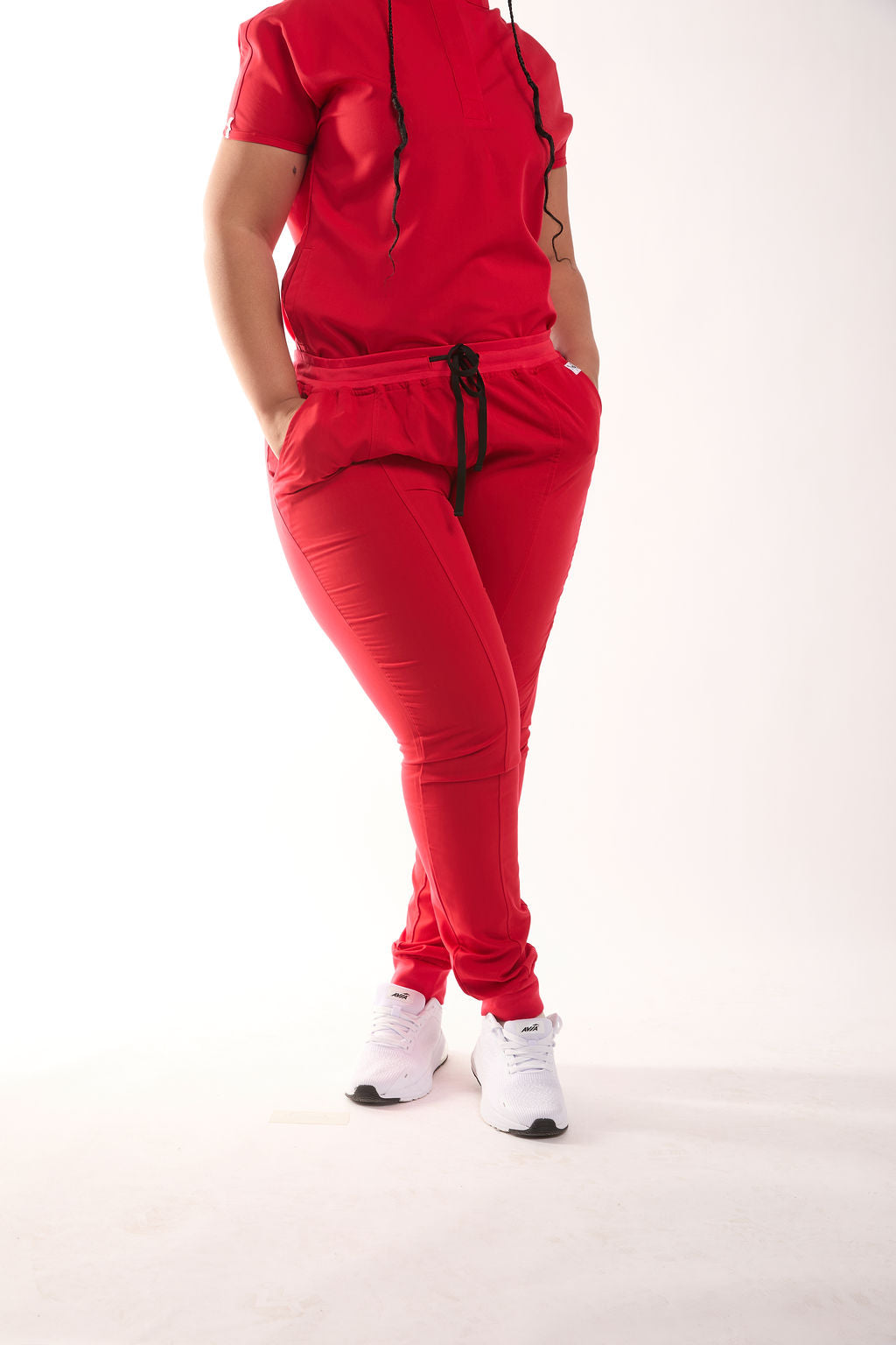 Pantalon de jogging bleu marine à quatre poches pour femmes