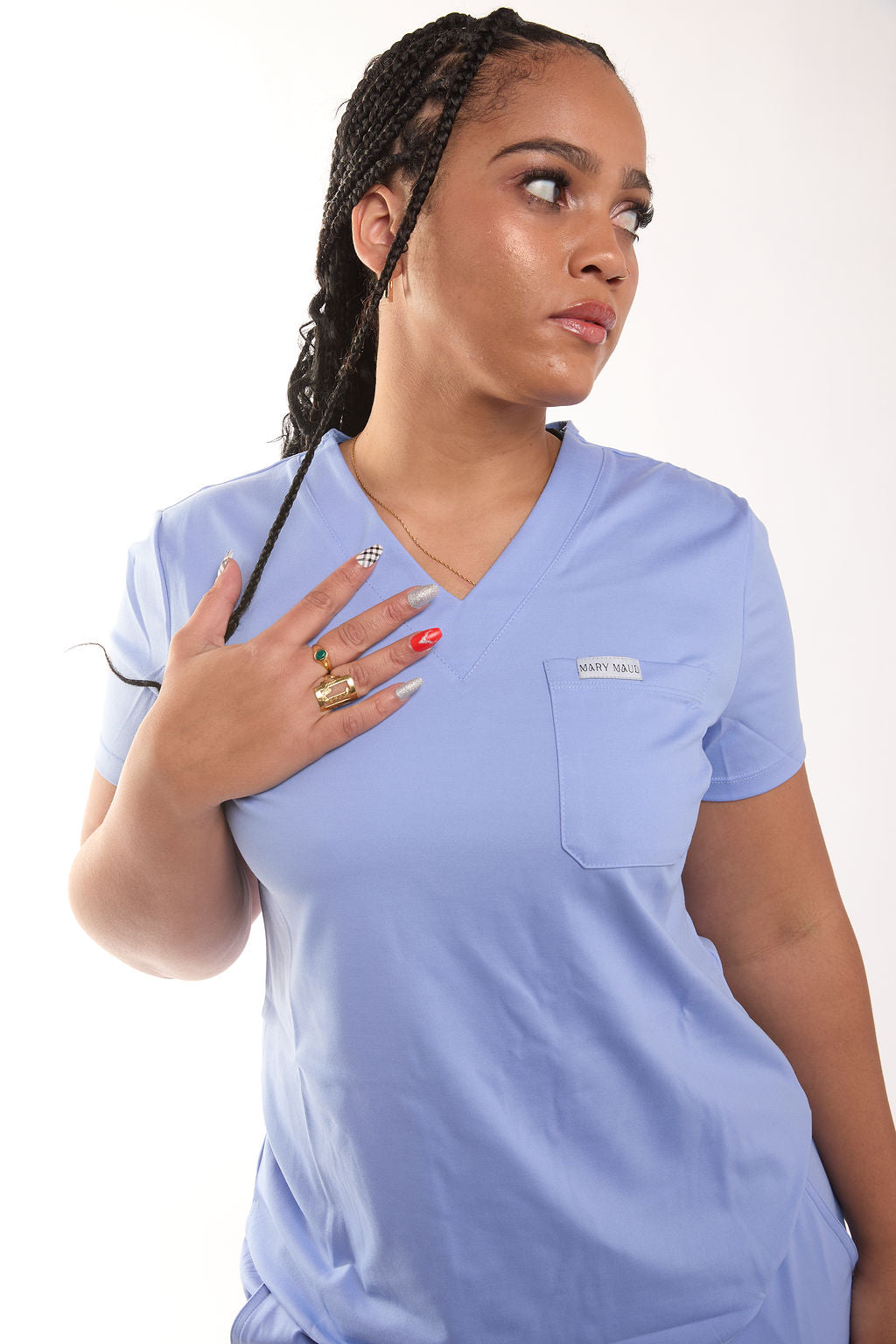 Mary J One Pocket Scrub Top