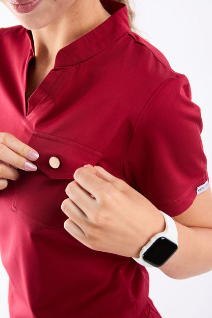 Haut marron à trois poches pour femmes