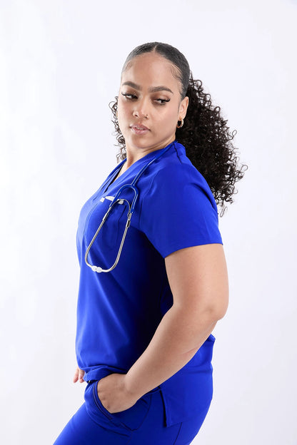 Mary V Three Pocket Scrub Top