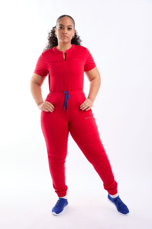 Mary J Eight Pocket Scrub Jumpsuit