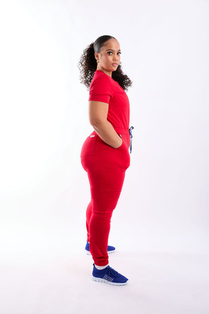 Mary J Eight Pocket Scrub Jumpsuit