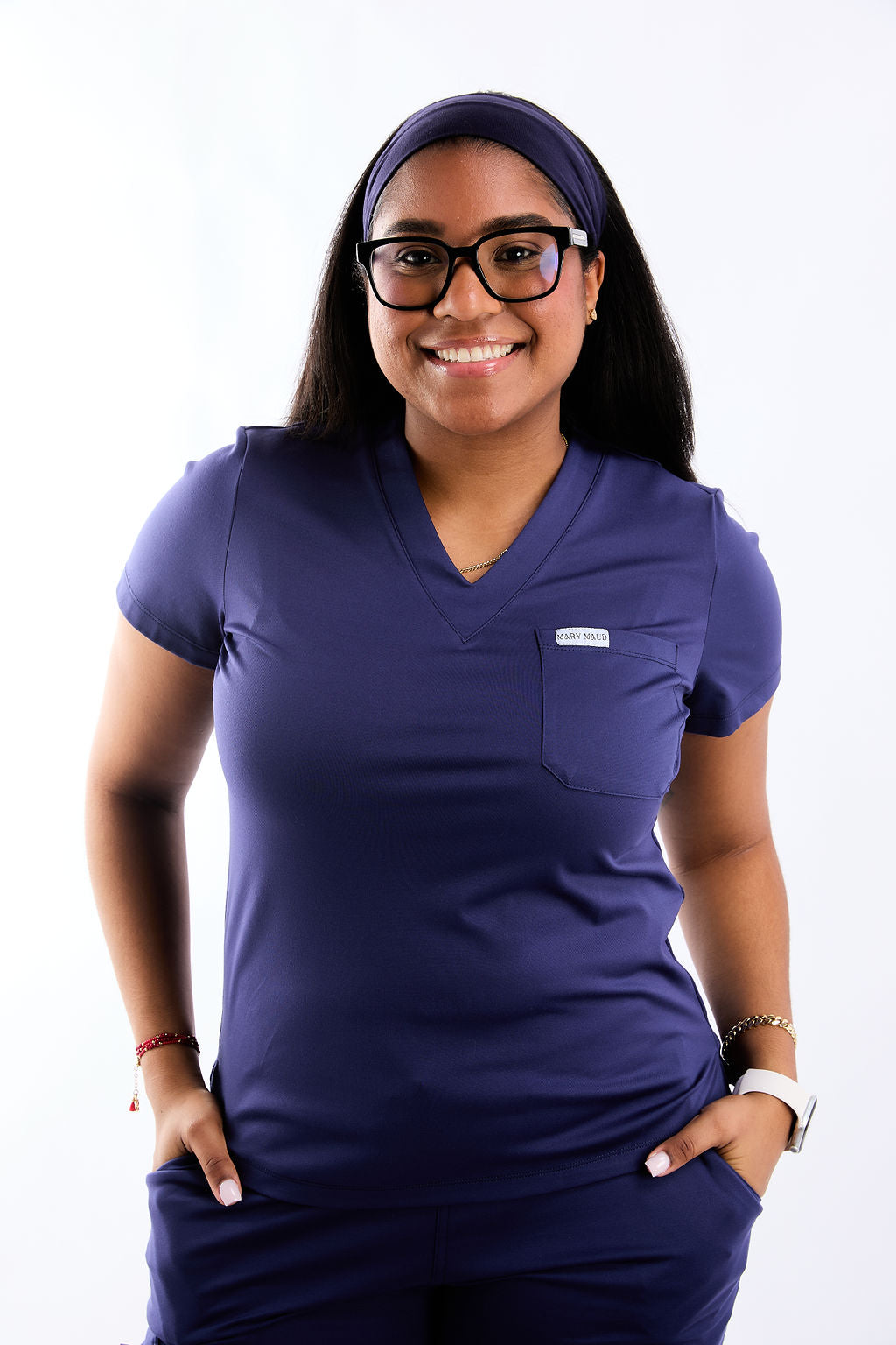 Mary J One Pocket Scrub Top